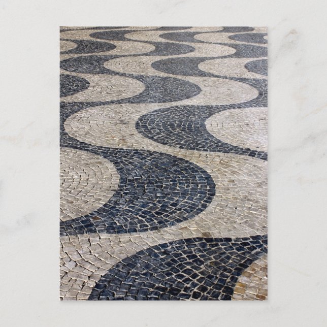 Cartão Postal Calçada Portuguesa, Lisboa, Portugal (Frente)