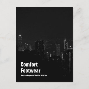 Cartão Postal Calçado de conforto na Visão Noturna de Hong Kong