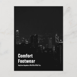 Cartão Postal Calçado de conforto na Visão Noturna de Hong Kong