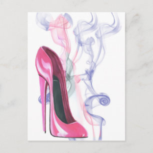 Cartão Postal Calçado Estiletto Rosa