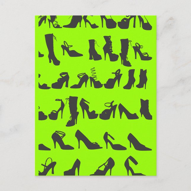 Cartão Postal Calçados de moda de beleza Silhouettes (Frente)