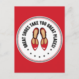 Cartão Postal Calçados excelentes Levam Excelentes Lugares Calça