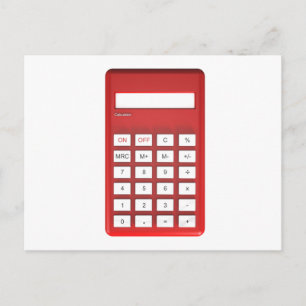 Cartão Postal Calculadora vermelha