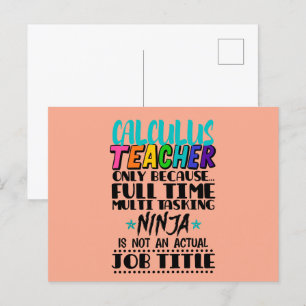 Cartão Postal Calcular Professor Somente Porque Multitarefa De T