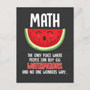 Cartão Postal Cálculo do Professor de Matemática Melancia Mate