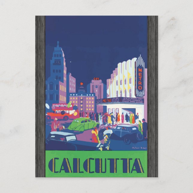 Cartão Postal Calcutá, Vintage (Frente)