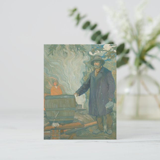 Cartão Postal Caldeira Branca de Moonshiners Florestais (Em pé/Frente)