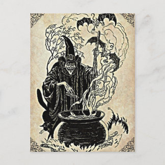 Cartão Postal Caldeirão de Bruxas do Halloween