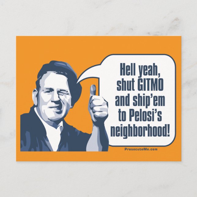 Cartão Postal Cale a Gitmo - Homem de Trabalho Sarcástico (Frente)