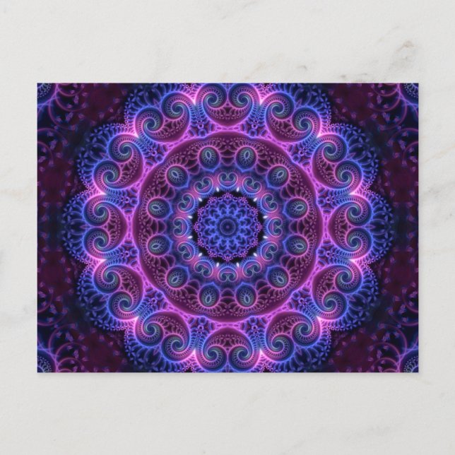 Cartão Postal Caleidoscópio Apofise Mandala Corações (Frente)
