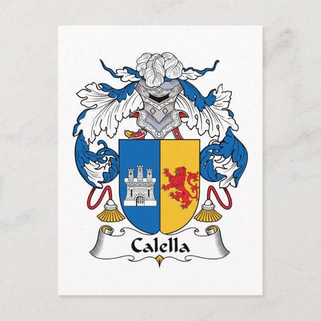 Cartão Postal Calella Family Crest (Frente)