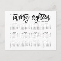 Calendário 2018 | Tipografia Moderna