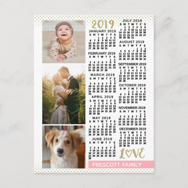 Cartão Postal Calendário 2019 (Consulte Descrição de Nova Versão (Frente)