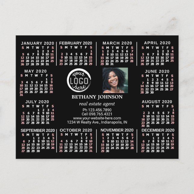 Cartão Postal Calendário 2020 (Consulte Descrição de Nova Versão (Frente)