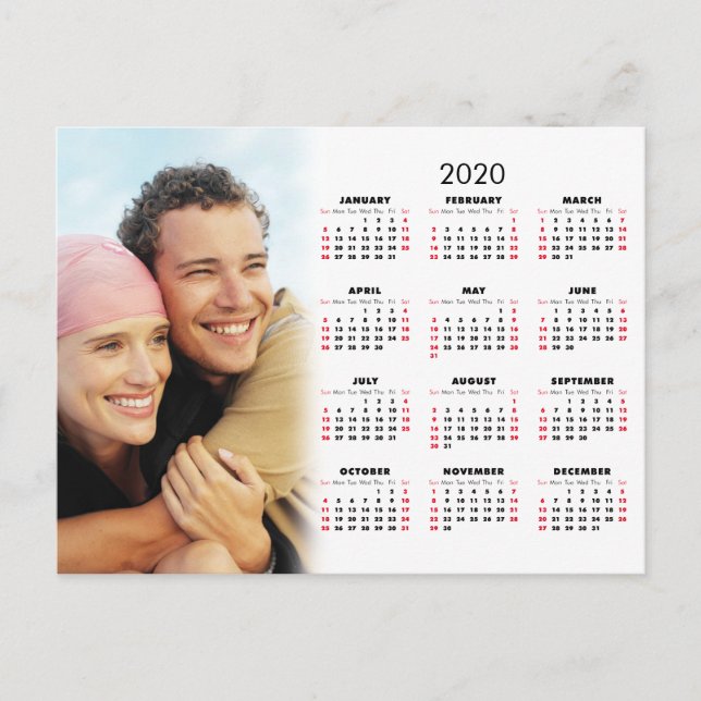 Cartão Postal Calendário 2020 Sua Foto (Frente)