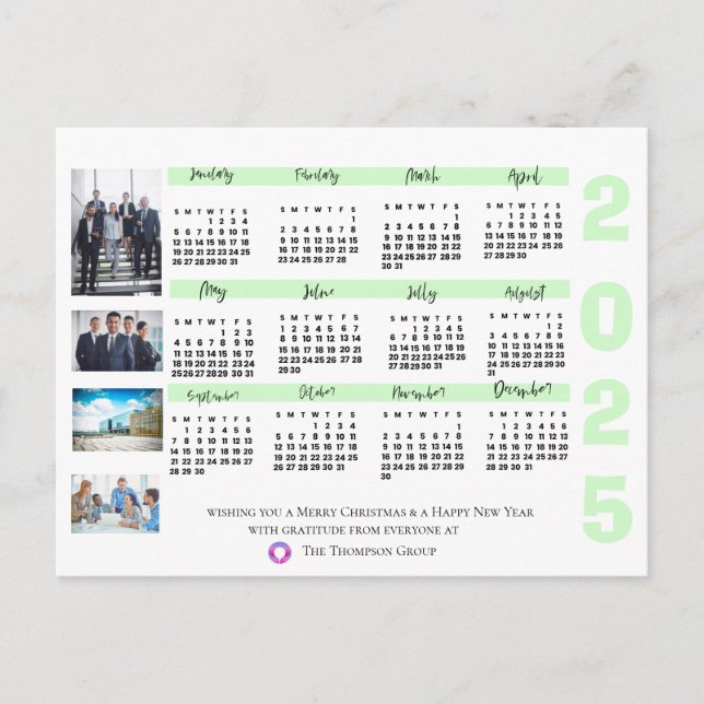 Cartão Postal Calendário 2023 Foto de Natal Corporativo Ano Novo (Frente)