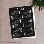 Cartão Postal Calendário 2024 - nomes de deslocamento preto e br<br><div class="desc">Um calendário de 2024 em preto e branco - mas um olhar não tradicional com uma fonte moderna e nomes deslocados para o lado.</div>