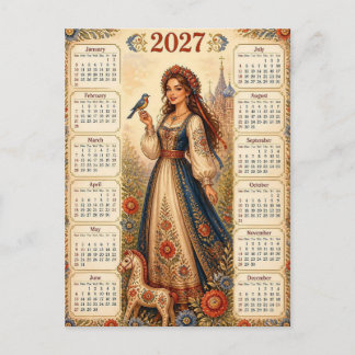 Cartão Postal Calendário 2027 Lindo
