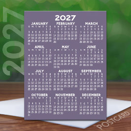 Cartão Postal Calendário Anual 2027 - Minimalista Básico