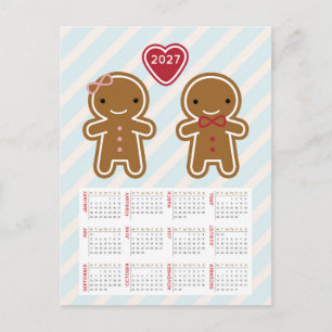 Cartão Postal Calendário Biscoito Fofo Kawaii Homem de Pão de Me