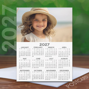 Cartão Postal Calendário com Exibição de Ano de Foto - Cheio