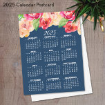 Cartão Postal Calendário com Flores de Aquarela Pintadas<br><div class="desc">Ano Novo - Novo Você - Uma peça de arte dúzia e caprichosa,  hipster feminina com arranjo floral natural e calendário do ano de cheio com um começo positivo para o melhor ano de sempre.</div>