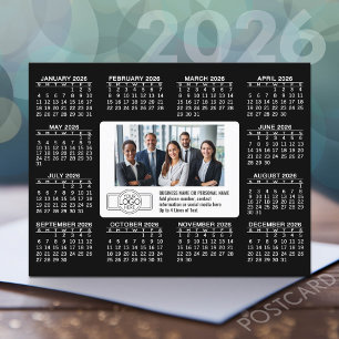 Cartão Postal Calendário com logotipo Informações de contato