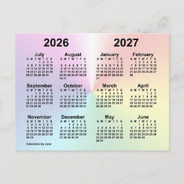 Cartão Postal Calendário da Escola Rainbow Cloud 2026-2027 por J