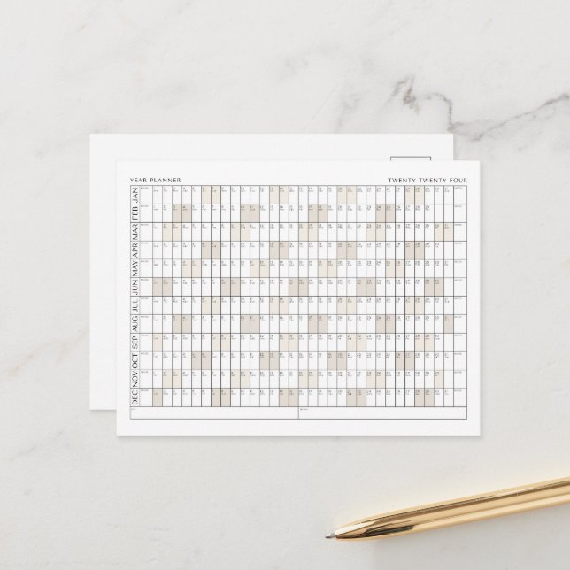 Cartão Postal Calendário da Organização do Office do Planejador  (Frente/Verso In Situ)