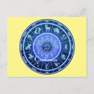 Cartão Postal Calendário de Astrologia de Sinal Sun Zodiac Thund