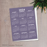 Cartão Postal Calendário de Exibição de Ano de Cheio 2024 - Míni<br><div class="desc">Um calendário básico de 2024 em preto e branco. Uma busca padrão para seu escritório doméstico ou vestiário escolar. Um simples ano de cheio num calendário para usar durante todo o ano.</div>