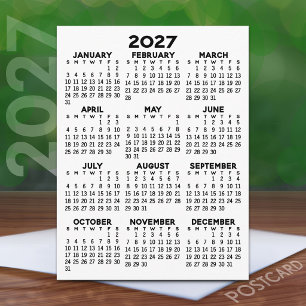 Cartão Postal Calendário de Exibição de Ano de cheio - Mínimo Bá