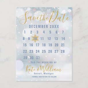 Cartão Postal Calendário de Flocos de Neve de Inverno Salve a Da