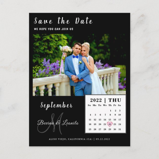 Cartão Postal Calendário de Fotografias Personalizado Simples Gu (Frente)