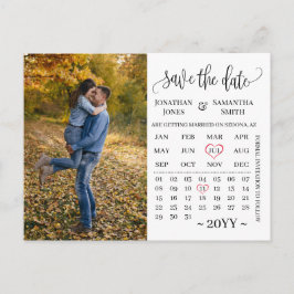 Cartão Postal Calendário de fotos minimalista salvar a data do c