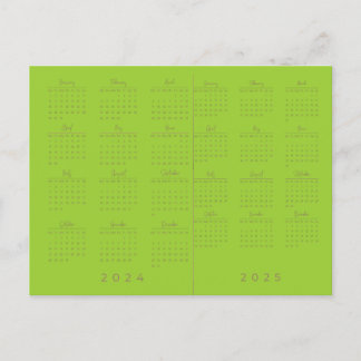 Cartão Postal Calendário de Impressão Grande Amarelo Verde 2024/