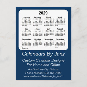 Cartão Postal Calendário de Negócios Azul Caixa da Polícia 2029 