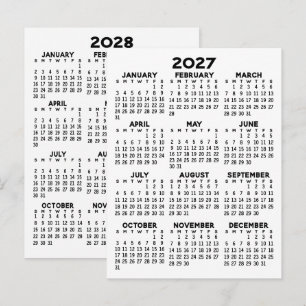 Cartão Postal Calendário de Vista de 2 Anos - Mínimo Básico