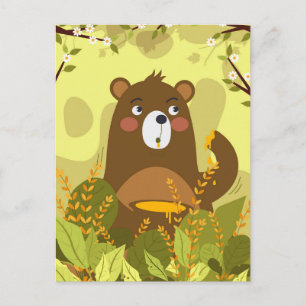 Cartão Postal Calendário do Urso de Corte