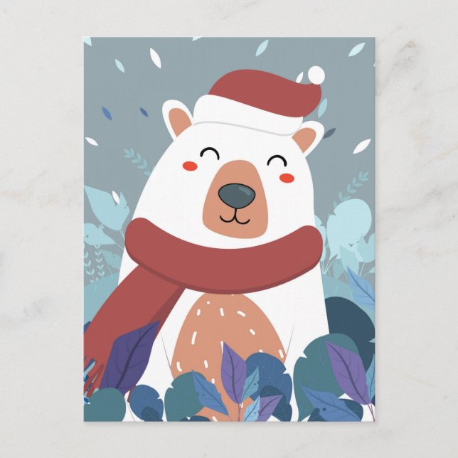 Cartão Postal Calendário do Urso Polar Cute (Frente)