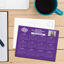 Calendário Empresarial Profissional Roxo Personali