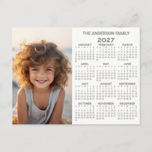 Cartão Postal Calendário - Exibição Moderna do Ano de Cheio de F