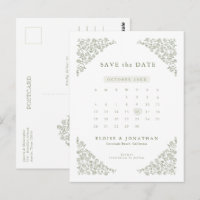 Calendário Floral Delicado Simples Salvar a Data