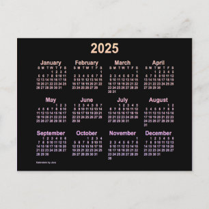 Cartão Postal Calendário Mini Ipanema 2025 Neon por Janz