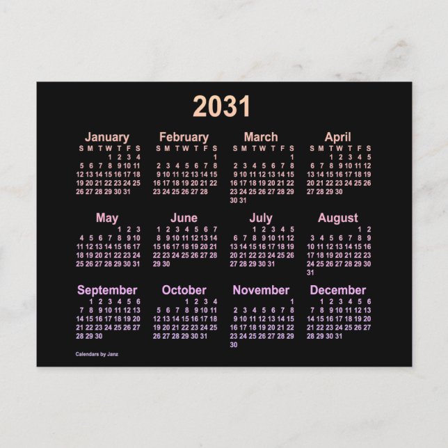 Cartão Postal Calendário Mini Neon Ipanema 2031 por Janz (Frente)