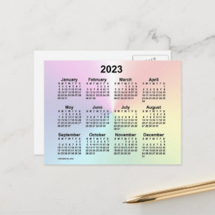 Cartão Postal Calendário Mini Nuvem Arco-íris 2023 por Janz