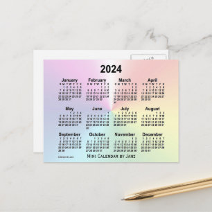 Cartão Postal Calendário Mini Nuvem Arco-íris 2024 por Janz