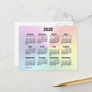 Cartão Postal Calendário Mini Nuvem Arco-íris 2028 por Janz