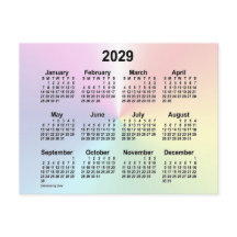 Calendário Mini Nuvem Arco-íris 2029 da Janz
