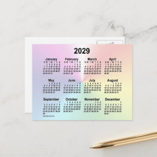 Cartão Postal Calendário Mini Nuvem Arco-íris 2029 por Janz